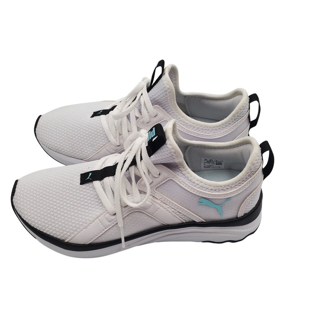 Puma Softride Sophia Eco Womens Running Shoes White Black Teal 194355-03 Size 8